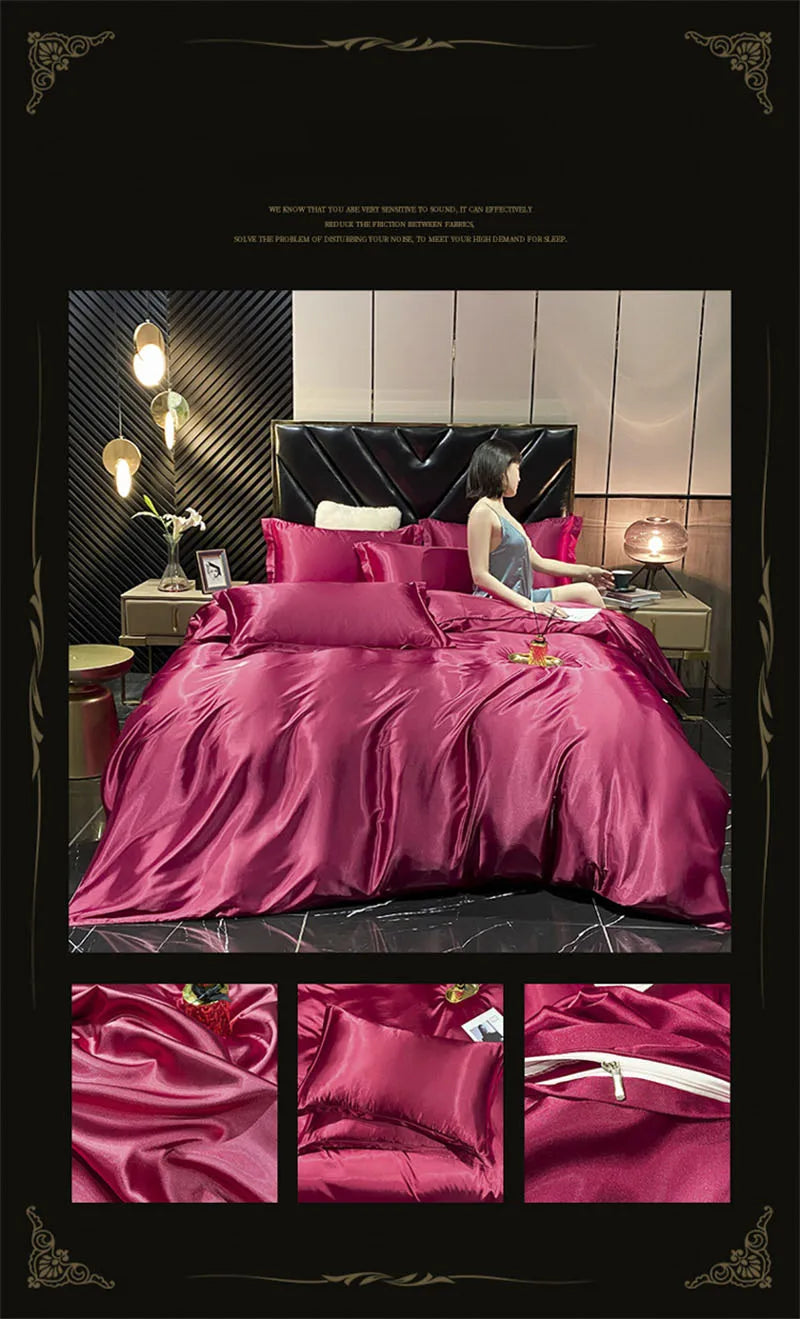 DecorBites™ Luxurious Mulberry Silk Bedding Set with Sheets