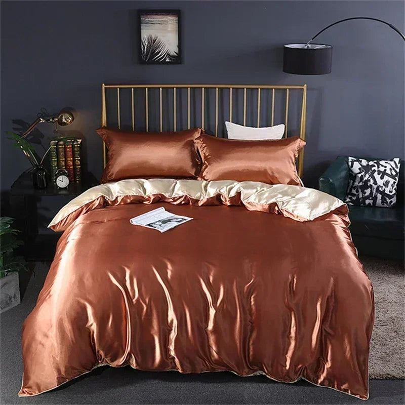 DecorBites™ Luxurious Mulberry Silk Queen Size Bedding Set