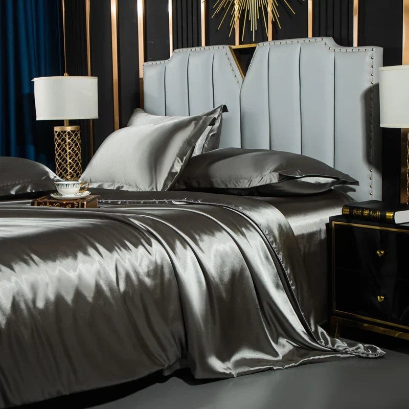 DecorBites™ Luxurious Nordic Silk Bedding Set - Summer Bed Sheet