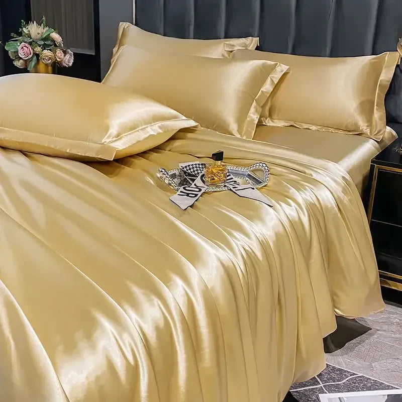 DecorBites™ Luxurious Nordic Silk Bedding Set - Summer Bed Sheet