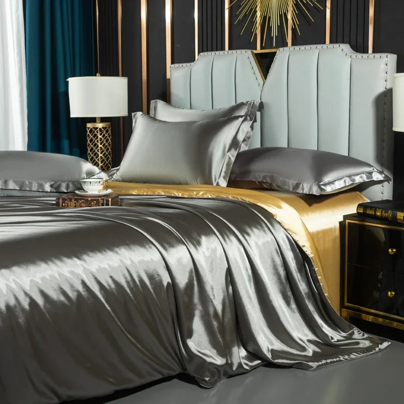 DecorBites™ Luxurious Nordic Silk Bedding Set - Summer Theme