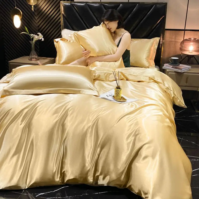 DecorBites™ Luxurious Rayon Silk Bedding Set - King Size