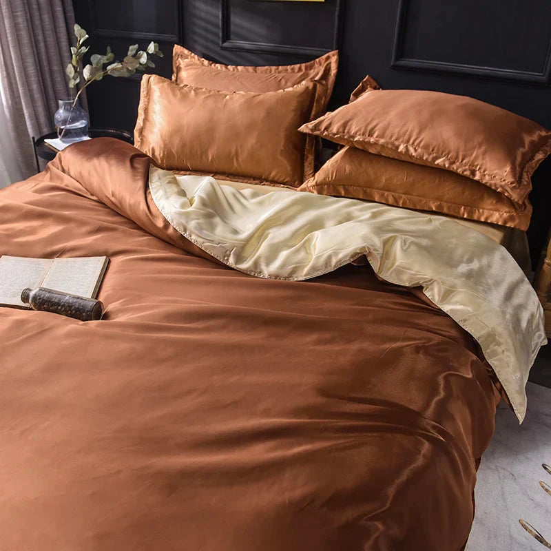 DecorBites™ Luxurious Silk Bedding Set for Single to King Size