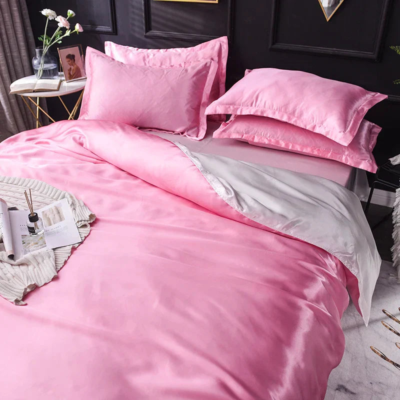 DecorBites™ Luxurious Silk Bedding Set for Single to King Size
