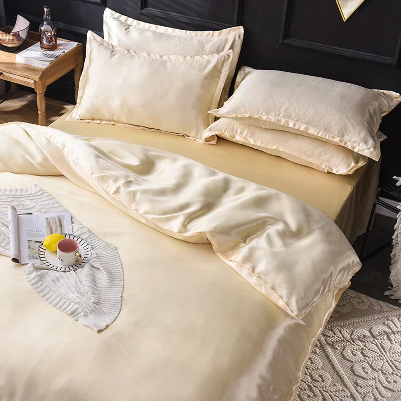 DecorBites™ Luxurious Silk Bedding Set for Single to King Size