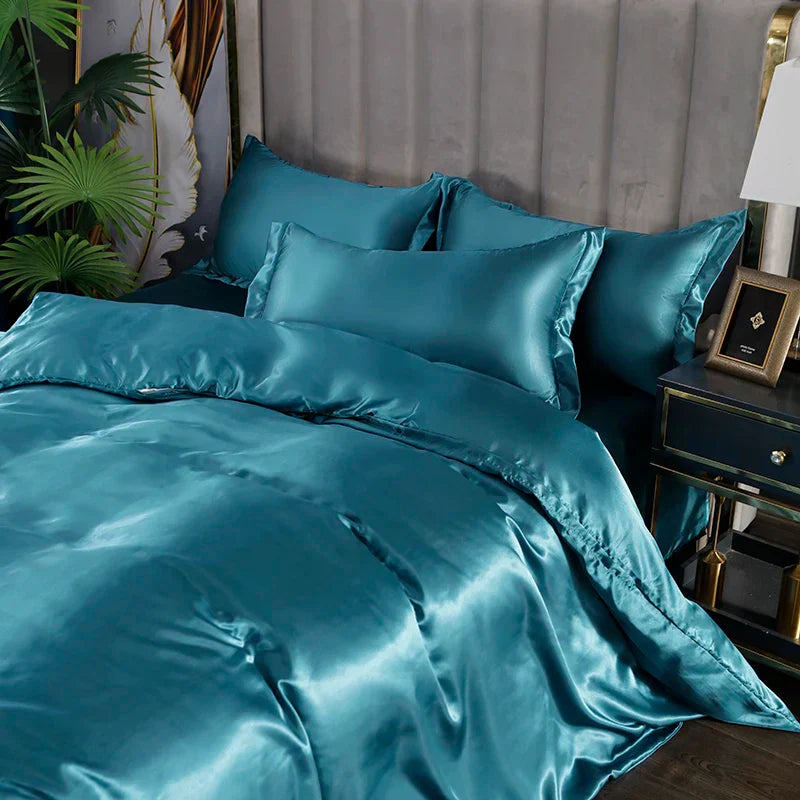 DecorBites™ Luxurious Silk Bedding Set for Single to King Size