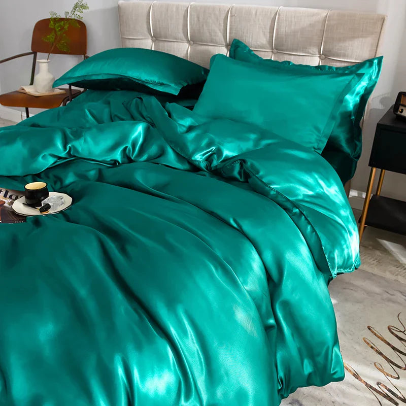 DecorBites™ Luxurious Silk Bedding Set for Single to King Size