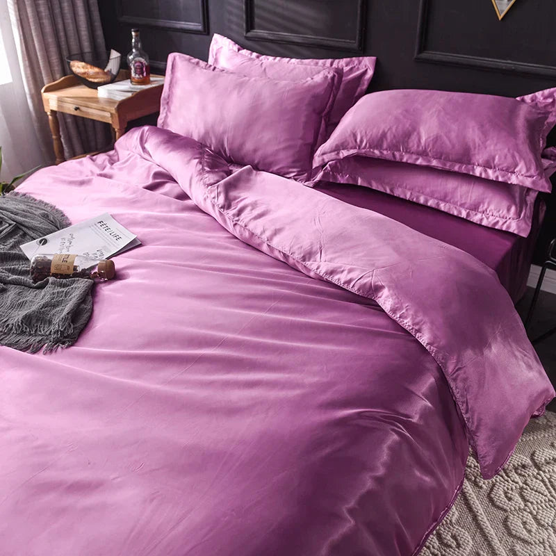 DecorBites™ Luxurious Silk Bedding Set for Single to King Size
