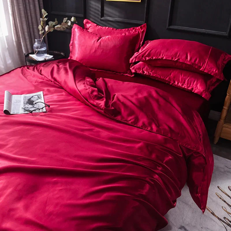 DecorBites™ Luxurious Silk Bedding Set in Various Sizes