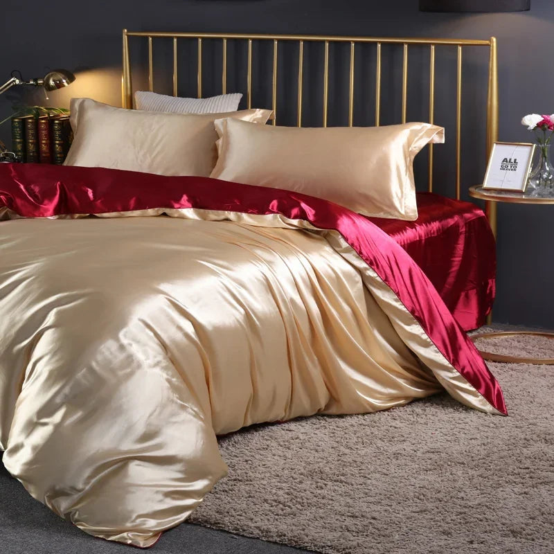 DecorBites™ Luxurious Silk Bedding Set - King/Queen/Twin Sizes