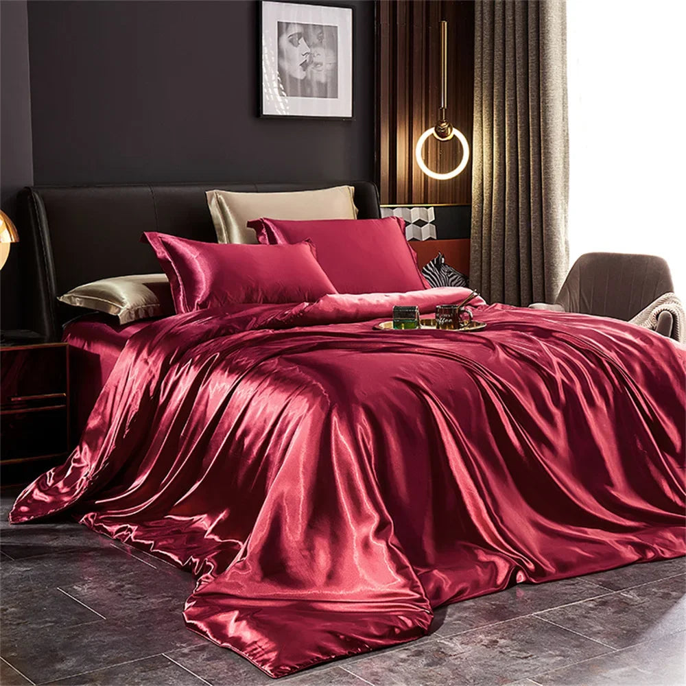 DecorBites™ Luxurious Silk Bedding Set - King Size