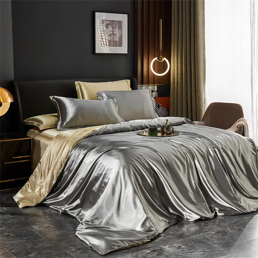 DecorBites™ Luxurious Silk Bedding Set - King Size