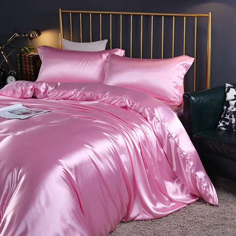 DecorBites™ Luxurious Silk Bedding Set - Solid Color
