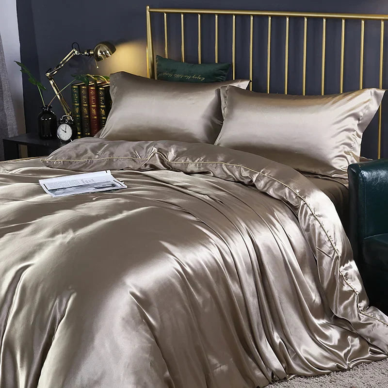 DecorBites™ Luxurious Silk Bedding Set - Solid Color