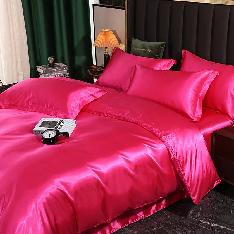 DecorBites™ Luxurious Silk Bedding Set - Solid Color King/Queen/Twin