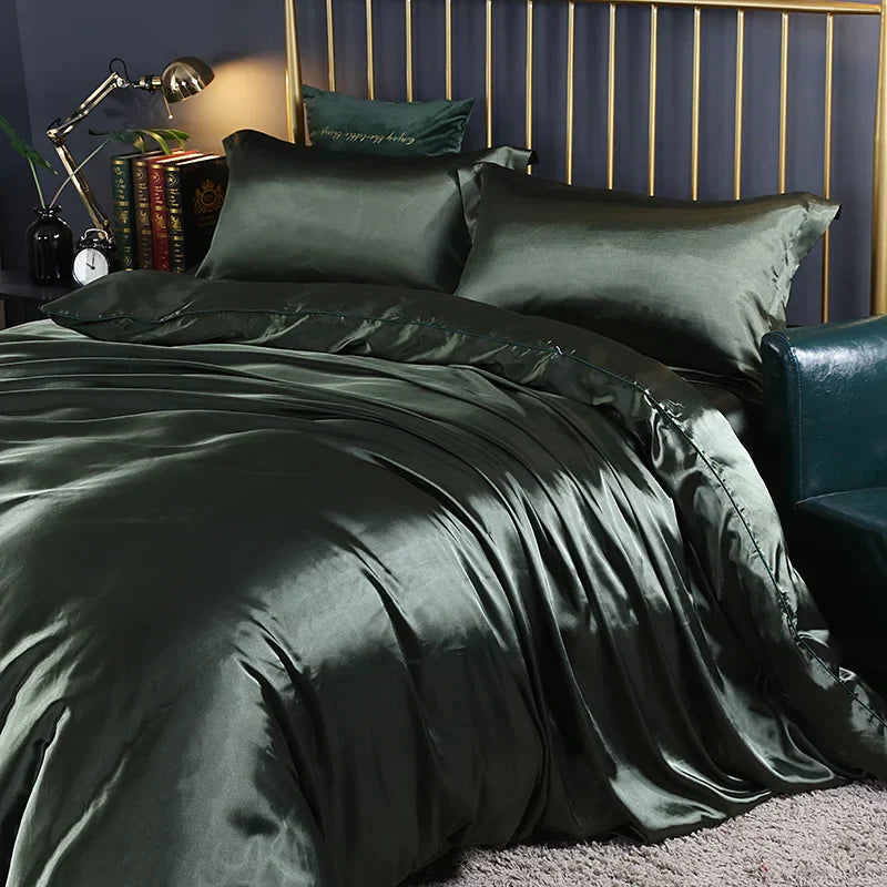 DecorBites™ Luxurious Silk Bedding Set - Solid Color King/Queen/Twin