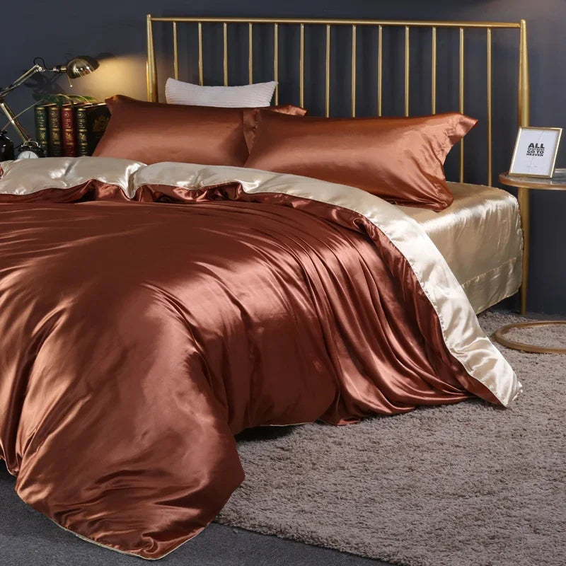 DecorBites™ Luxurious Silk Bedding Set - Solid Color King/Queen/Twin