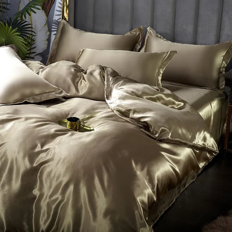 DecorBites™ Luxurious Silk Bedding Set, Various Sizes