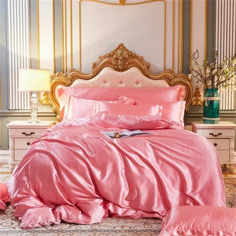 DecorBites™ Luxurious Silk Bedding Set with Mulberry Silk Sheets