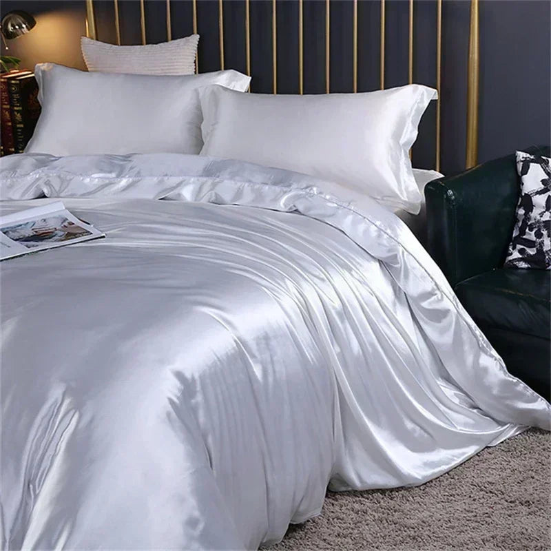 DecorBites™ Luxurious Silk Bedding Set with Mulberry Silk Sheets