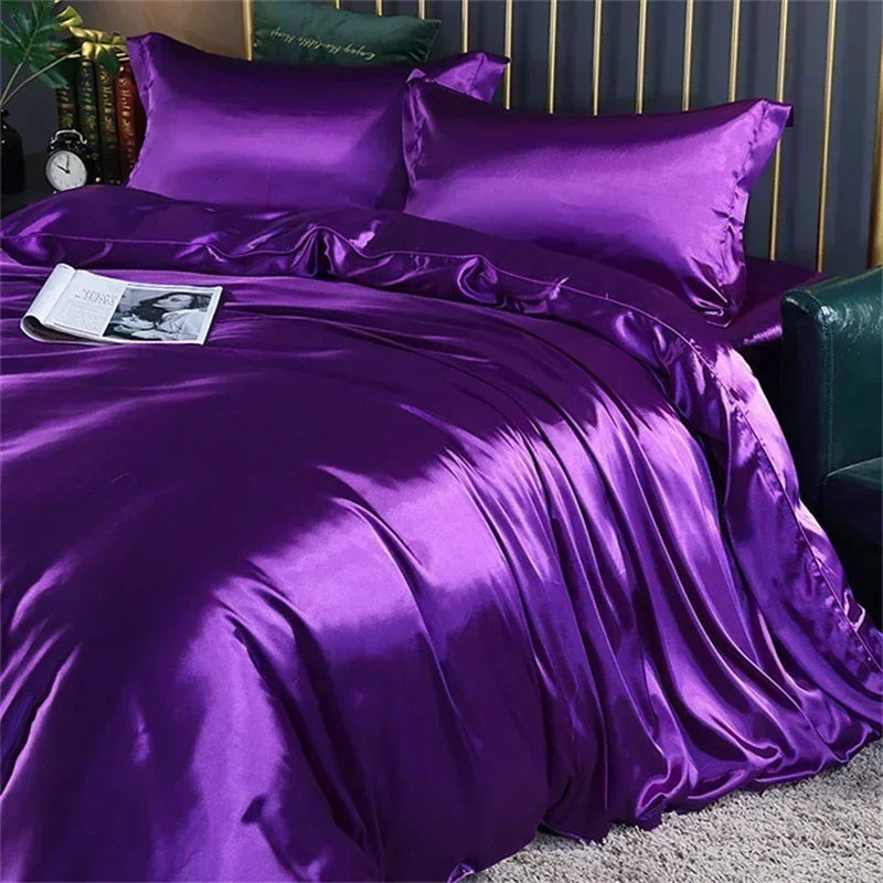 DecorBites™ Luxurious Silk Bedding Set with Satin Queen/King