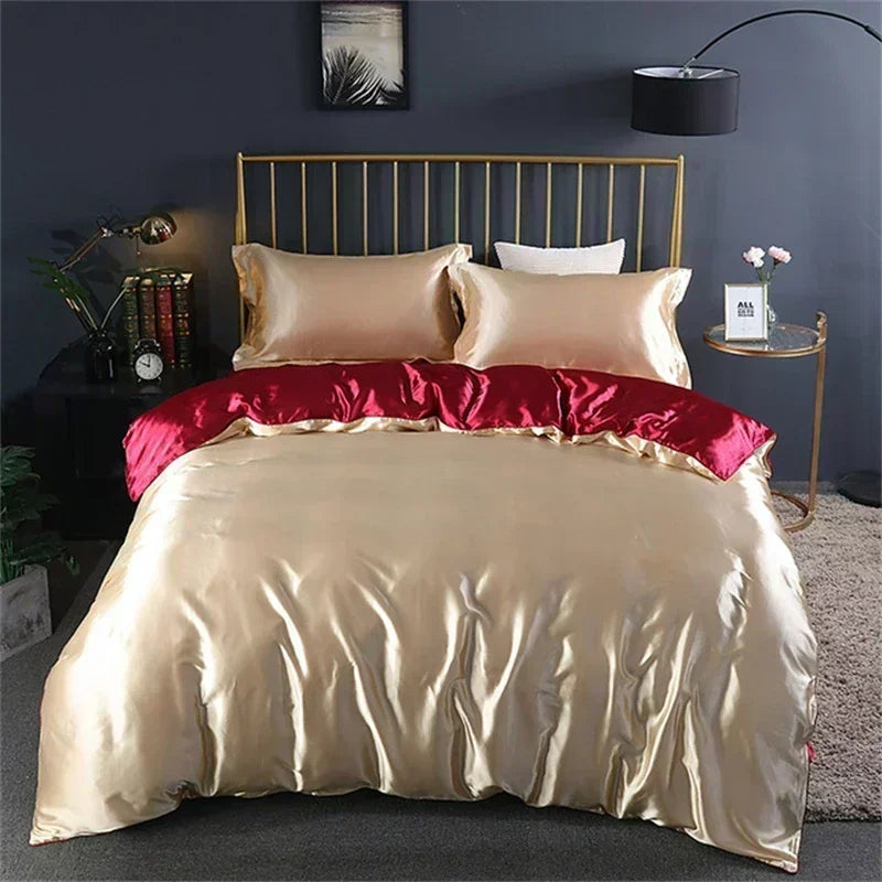 DecorBites™ Luxurious Silk Bedding Set with Sheets - Queen/King Size