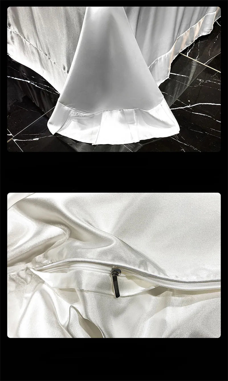 DecorBites™ Luxurious Silk Bedding Set with Sheets, Queen/King Size