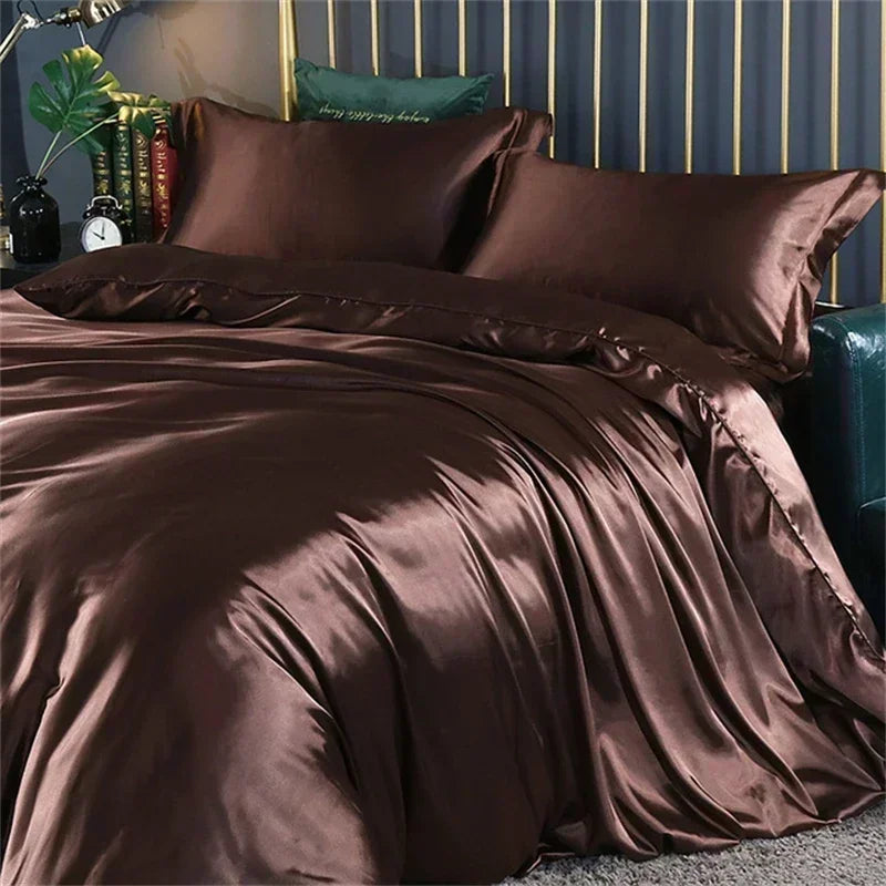 DecorBites™ Luxurious Silk Bedding Set with Sheets - Queen/King Size
