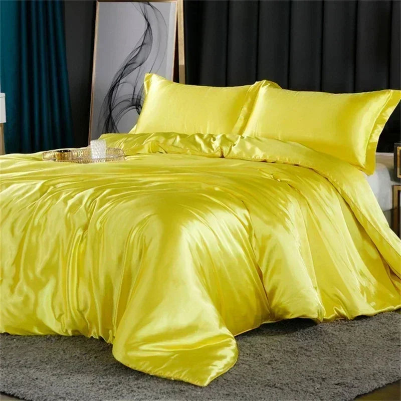 DecorBites™ Luxurious Silk Queen Size Bedding Set