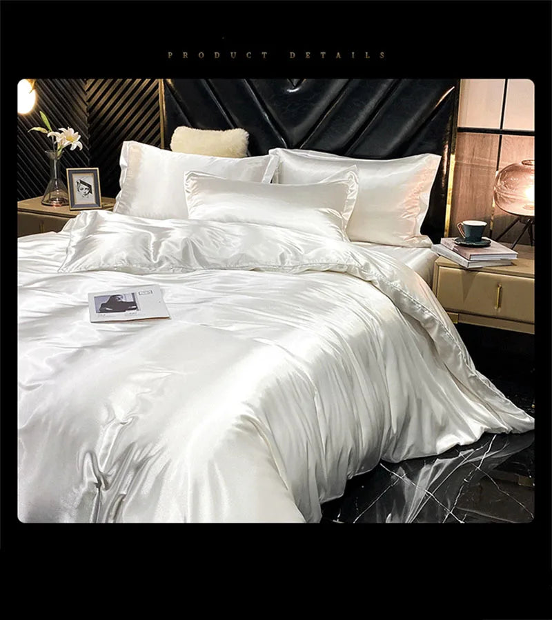 DecorBites™ Luxurious Silk Queen Size Bedding Set