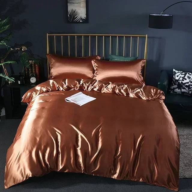 DecorBites™ Luxurious Silk Queen Size Bedding Set
