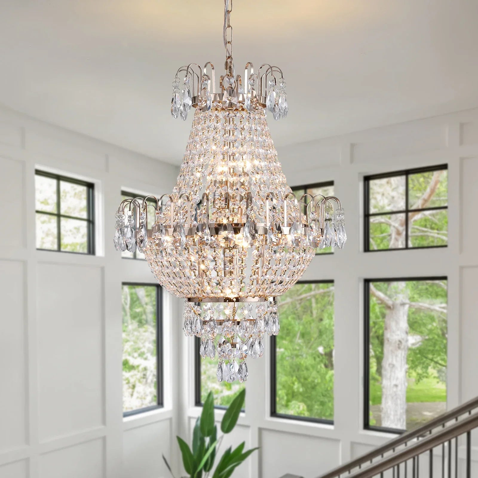 DecorBites™ Luxury Crystal Chandelier Copper Color 7-Light Fixture