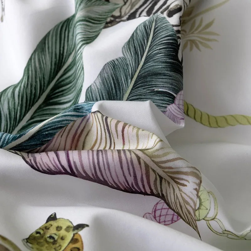 DecorBites™ Luxury Egyptian Cotton Bedding Set - Flamingo Leaf Theme
