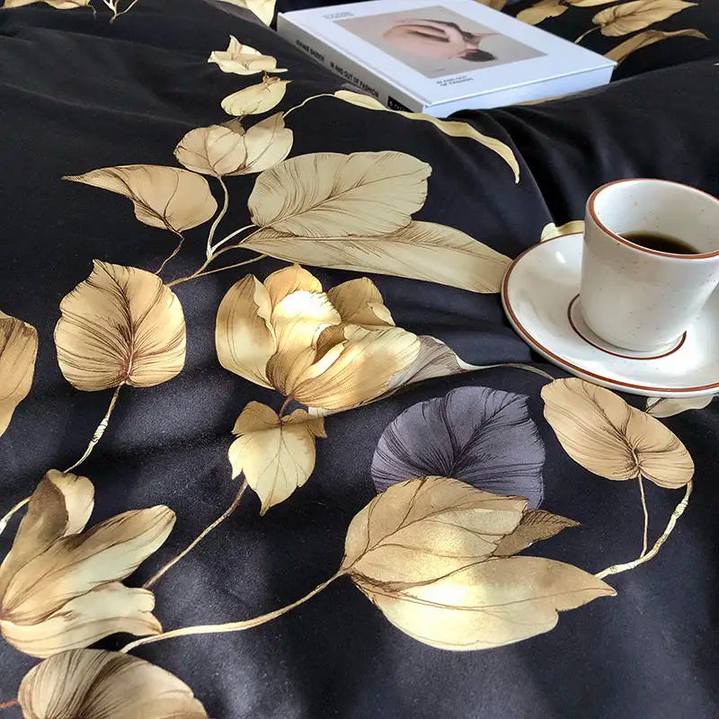 DecorBites™ Luxury Egyptian Cotton Bedding Set - Flamingo Leaf Theme