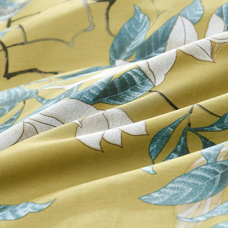 DecorBites™ Luxury Egyptian Cotton Bedding Set - Flamingo Leaf Theme