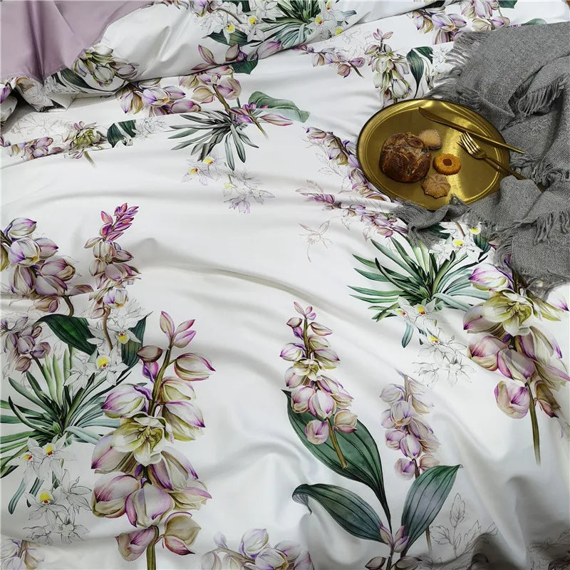 DecorBites™ Luxury Egyptian Cotton Bedding Set with Flamingo Leaf