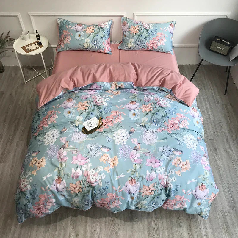 DecorBites™ Luxury Egyptian Cotton Flamingo Leaf Bedding Set