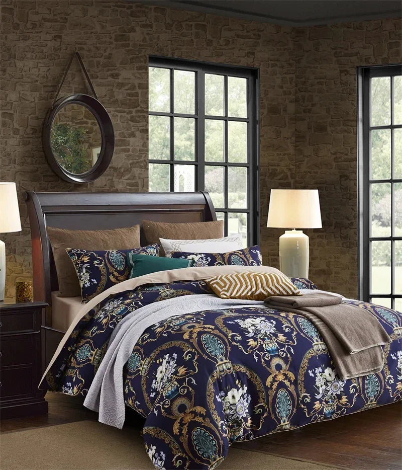 DecorBites™ Luxury Egyptian Cotton Flamingo Leaf Bedding Set