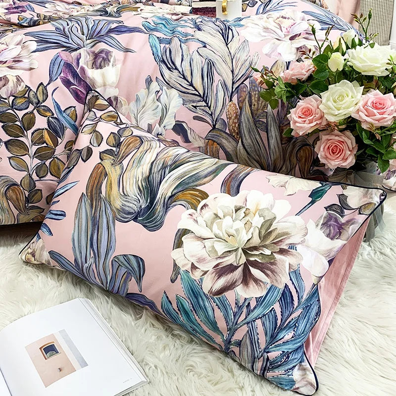 DecorBites™ Luxury Egyptian Cotton Flamingo Leaf Bedding Set