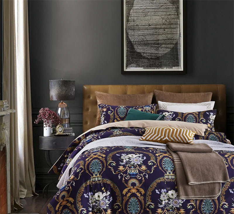 DecorBites™ Luxury Egyptian Cotton Flamingo Leaf Bedding Set