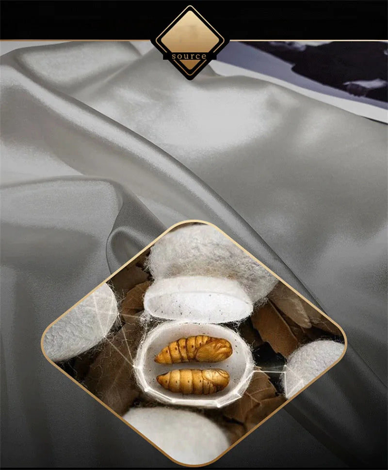 DecorBites™ Luxury Mulberry Silk Bedding Set with Sheets