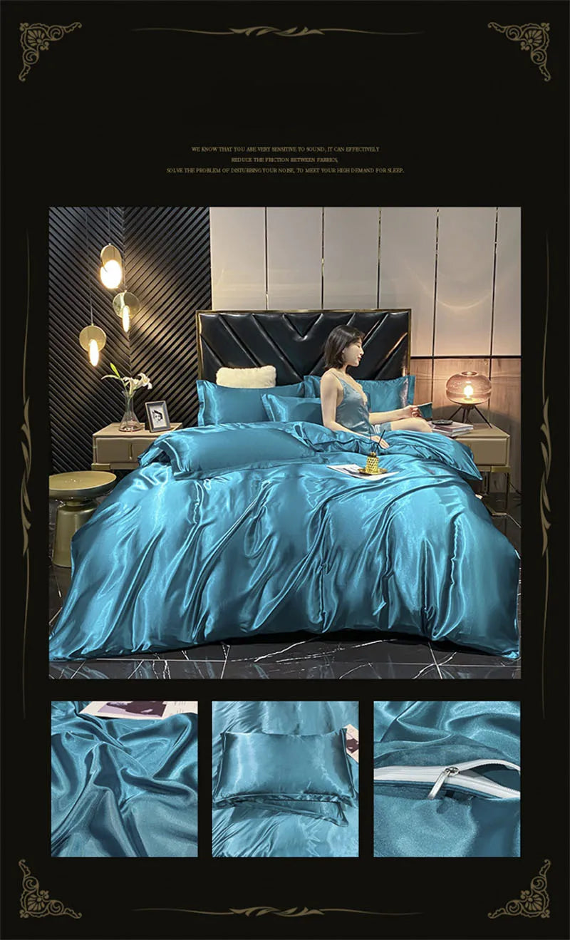 DecorBites™ Luxury Mulberry Silk Bedding Set with Sheets