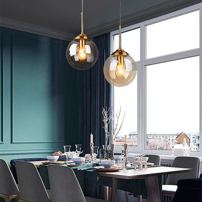 DecorBites™ Luxury Nordic LED Chandelier with Glass Shades