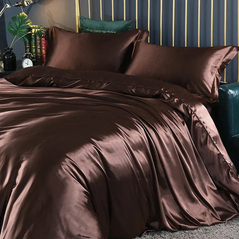 DecorBites™ Luxury Silk Bedding Set - King Queen Twin Sizes