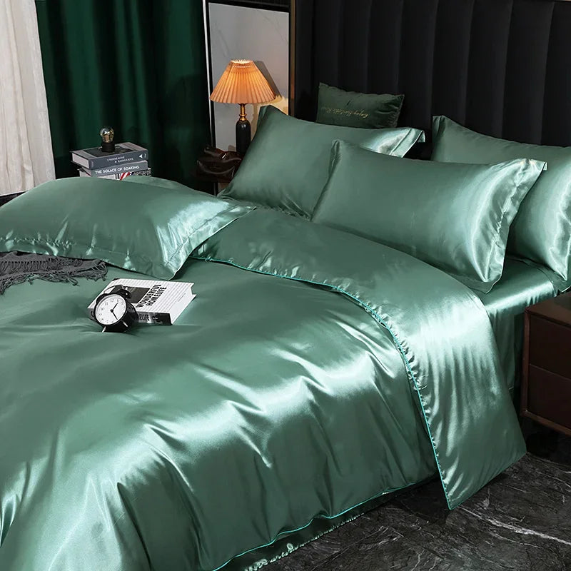 DecorBites™ Luxury Silk Bedding Set - King Queen Twin Sizes