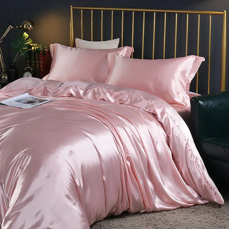 DecorBites™ Luxury Silk Bedding Set - King Queen Twin Sizes