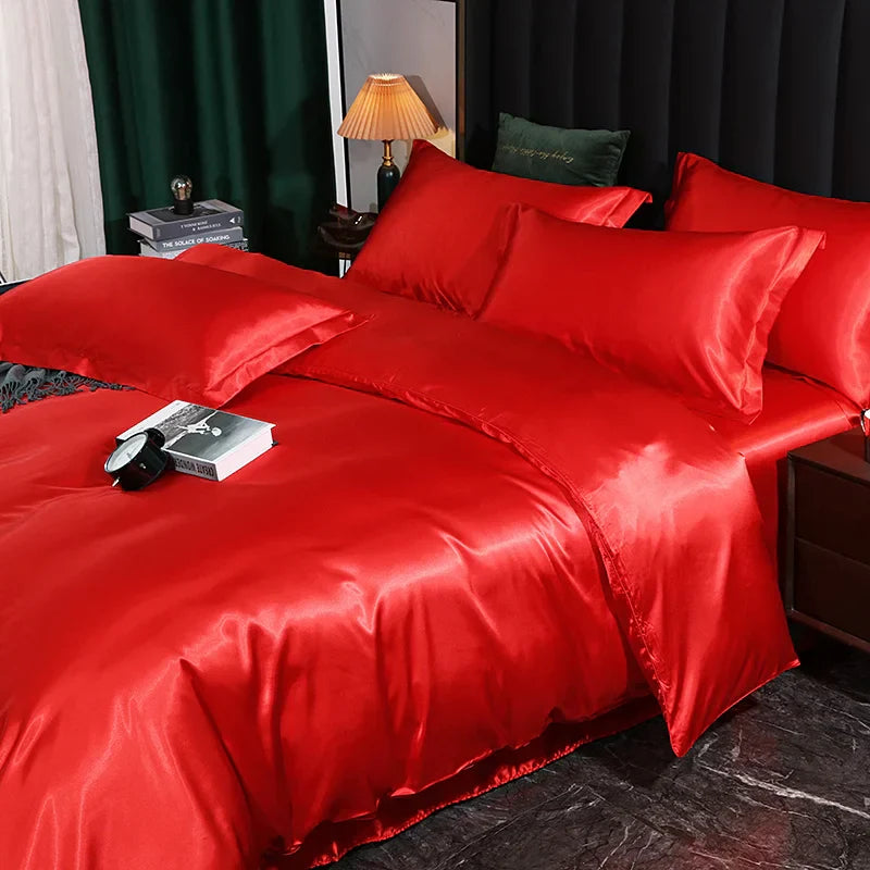 DecorBites™ Luxury Silk Bedding Set - King Queen Twin Sizes