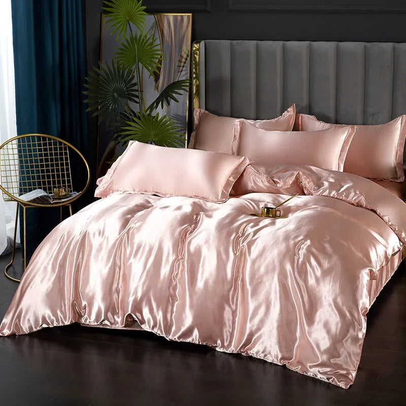 DecorBites™ Luxury Silk Bedding Set - Solid Color
