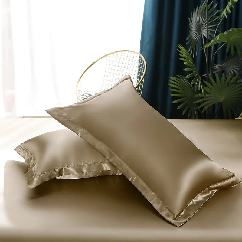 DecorBites™ Luxury Silk Bedding Set with Duvet Cover