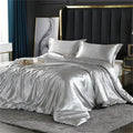 DecorBites™ Luxury Silk Bedding Set with Sheets